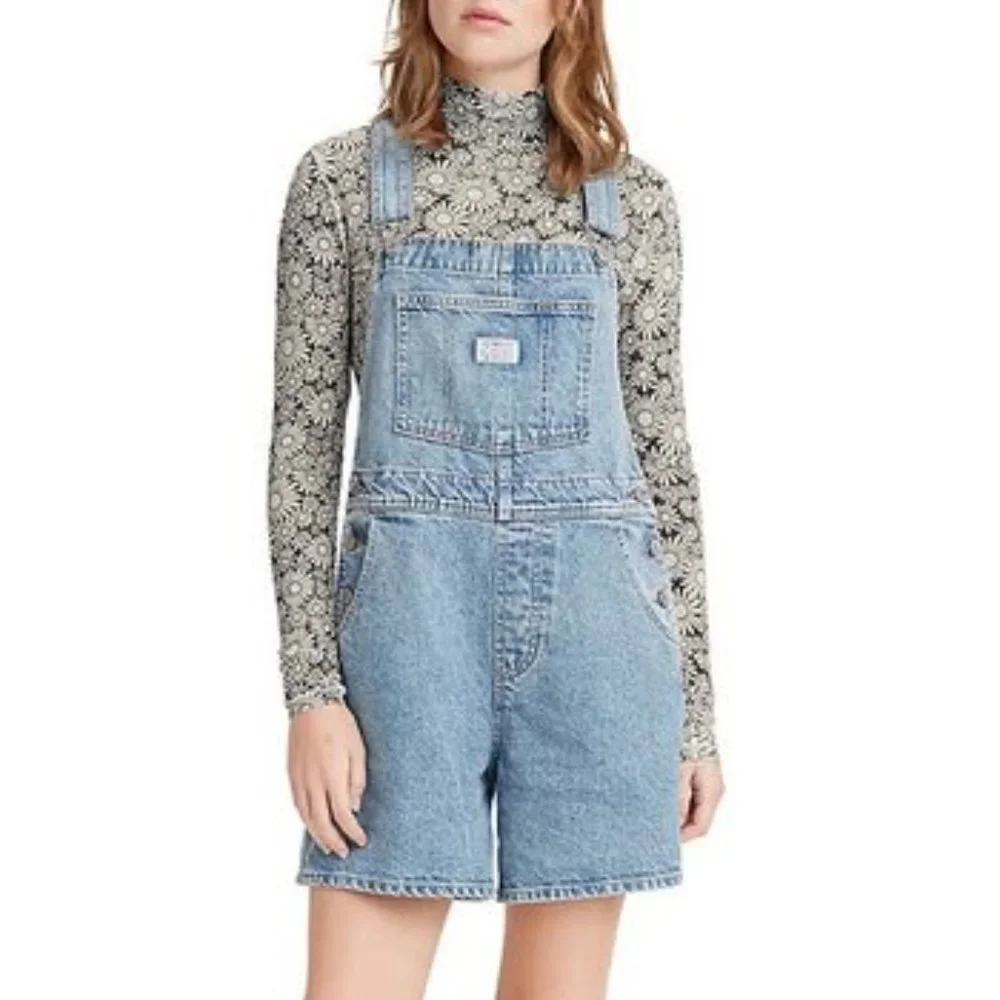 Levis Mini Indigo Vintage Denim Shortalls - Women XL